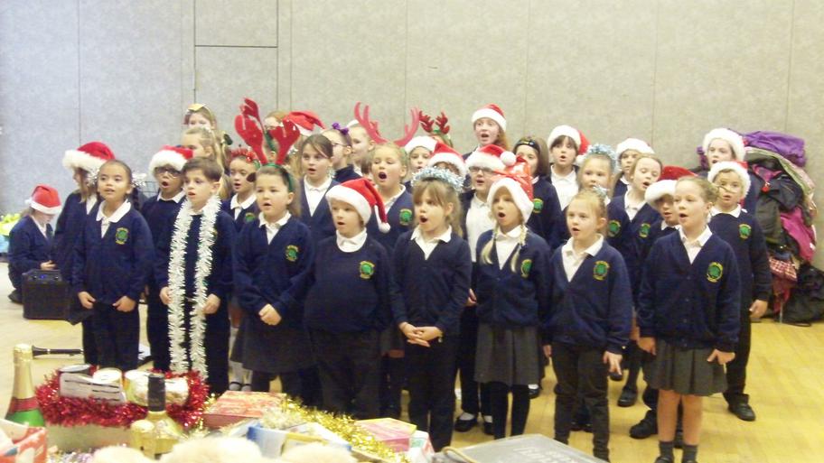 Image of Choir & Tambourines entertain the 'Young at Heart'