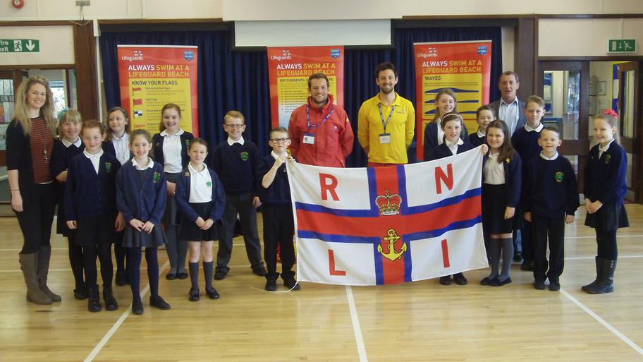 Image of RNLI Lifeguards visit Upton Junior School