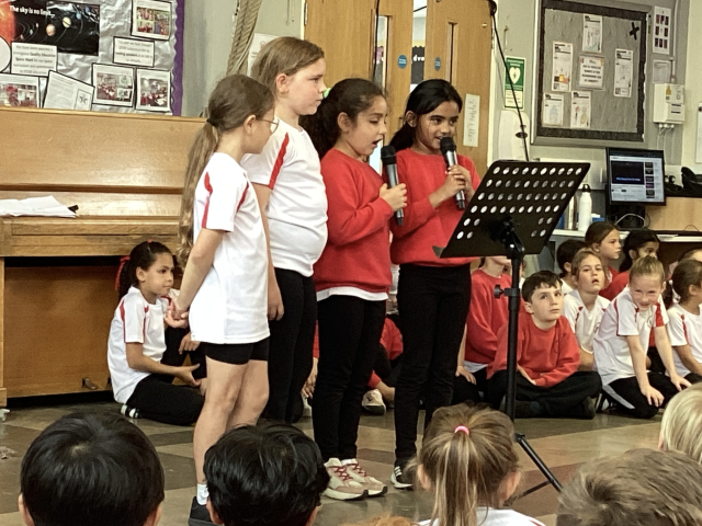 Image of Great Performances from Year 3 in Their First Music Assembly