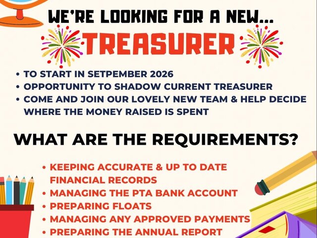 Image of The PTA needs a new Treasurer - could it be YOU?