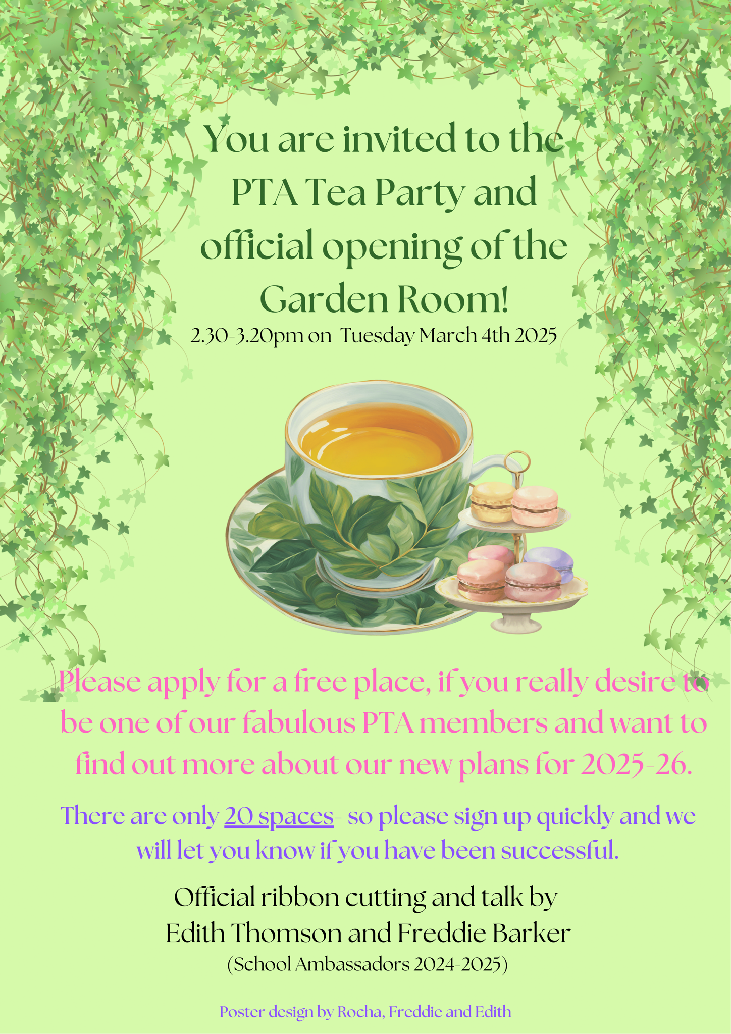 Image of PTA Tea Party and Launch Garden Room