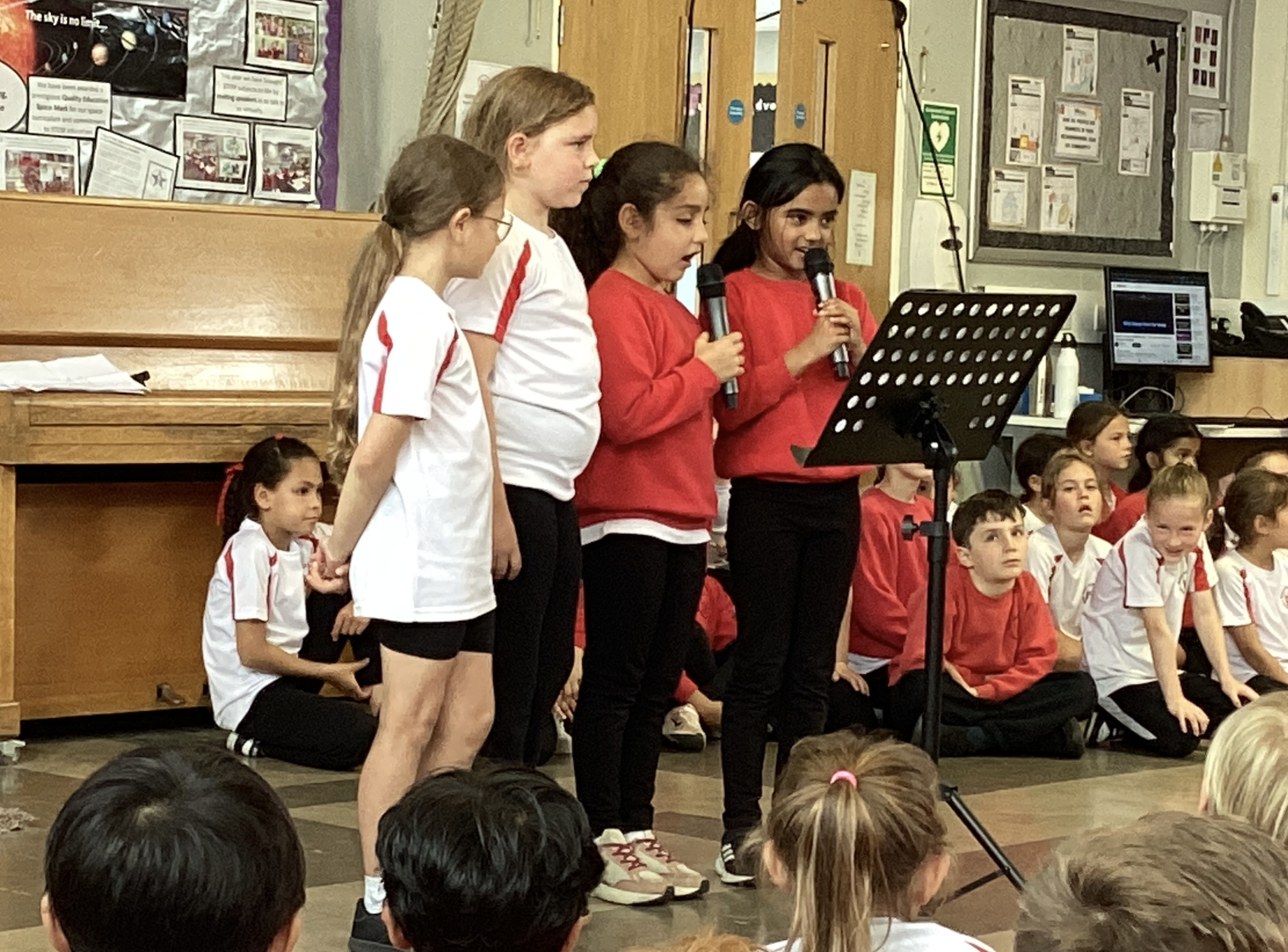 Image of Great Performances from Year 3 in Their First Music Assembly