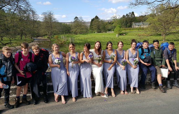 Image of Duke of Edinburgh group gets involved in a wedding!