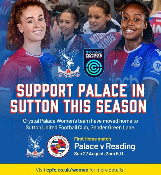 Image of Crystal Palace Women's Football team are moving to Sutton