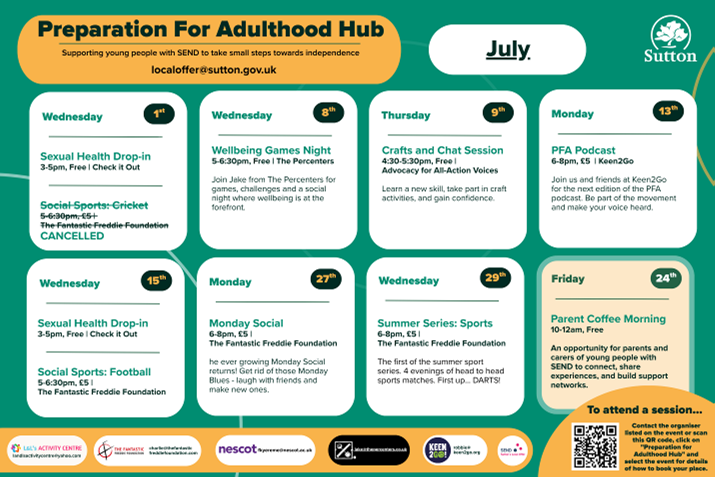 Image of Preparation for Adulthood Hub - July 2026