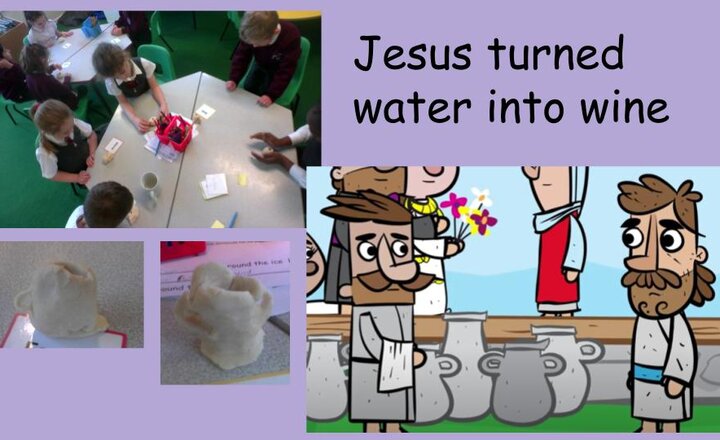 Image of Jesus turned water into wine - Year One RE 
