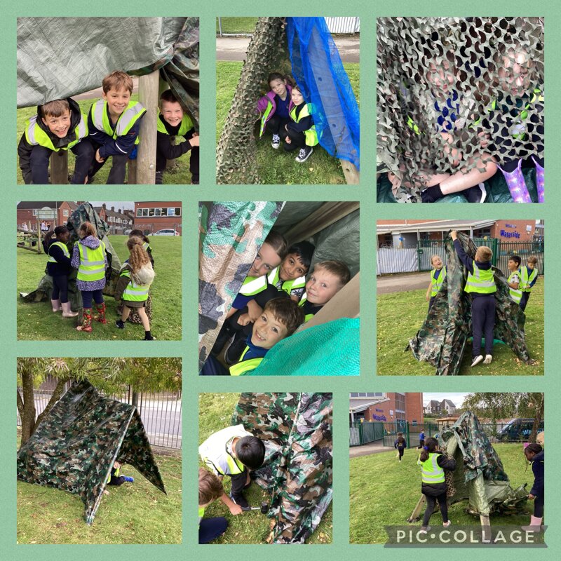 Forest School - den building! | Waterside Primary School