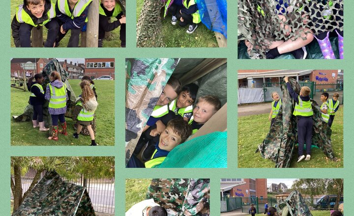 Image of Forest School - den building!