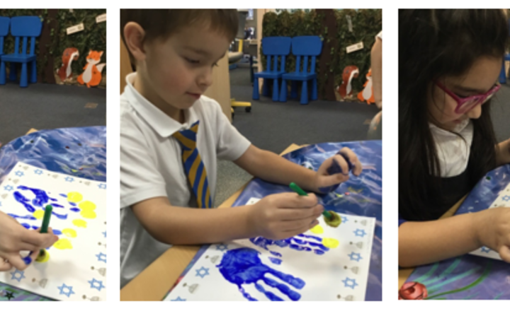 Image of Hand art to create a menorah