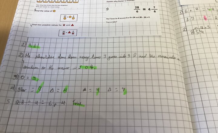 Image of Year 5 Narwhals Improper Fractions