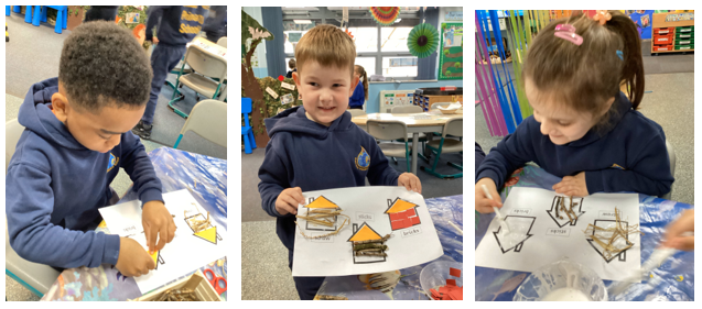 Image of Creating the Three Little Pigs' houses using different materials