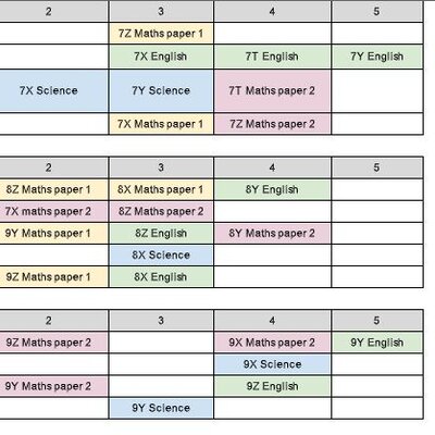 Image of Year 7-9 Exam Timetable