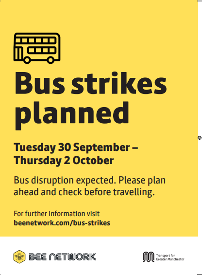 Image of Bee Network Bus strikes Tuesday 30 September - Thursday 2nd October - School Buses are running as normal