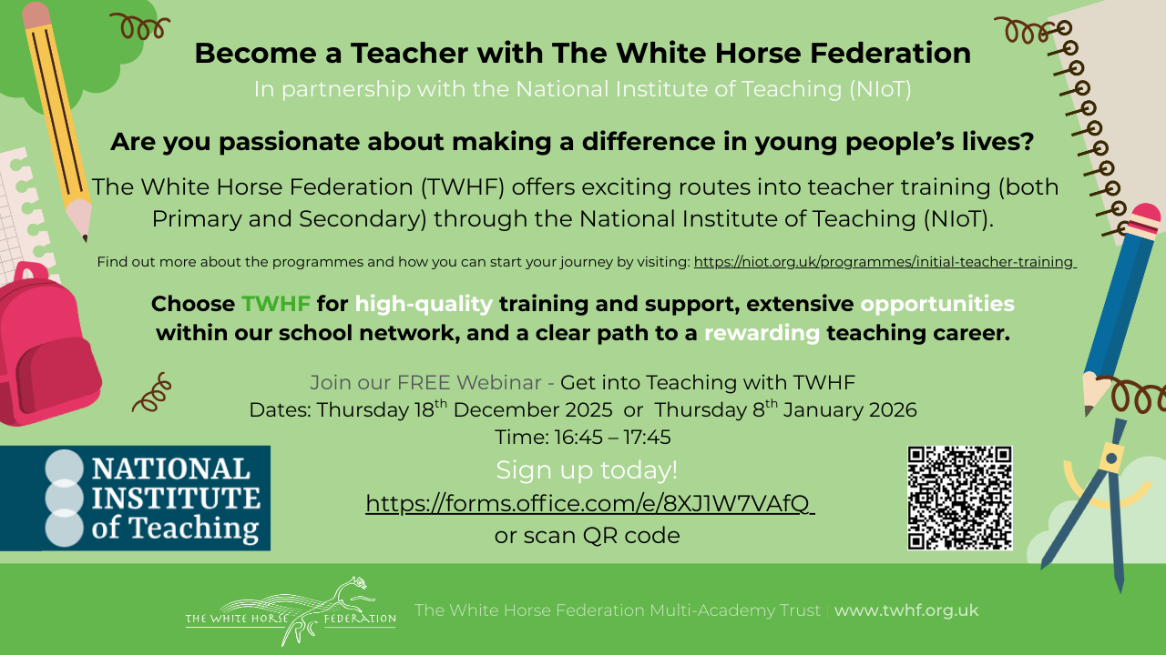 Image of Become a Teacher with The White Horse Federation