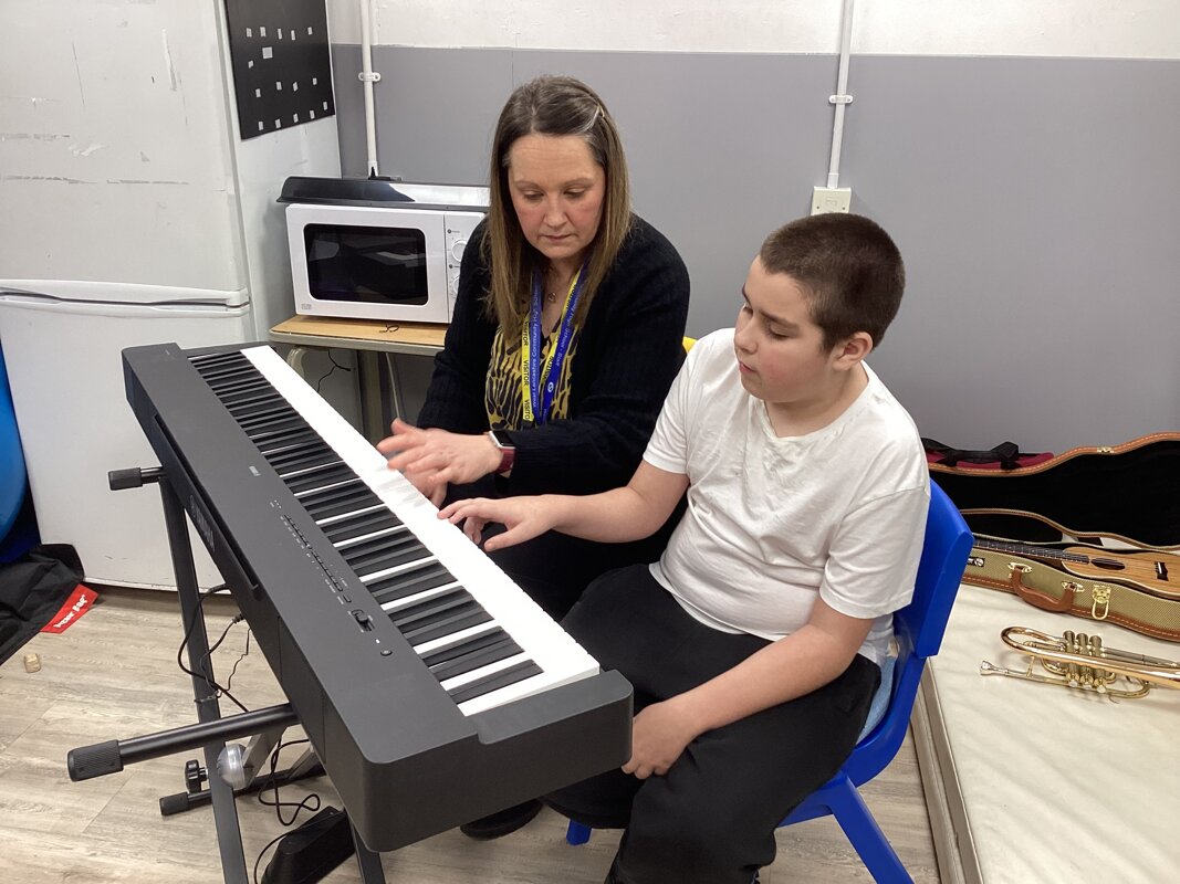 Image of KS3S students in their Music Therapy sessions