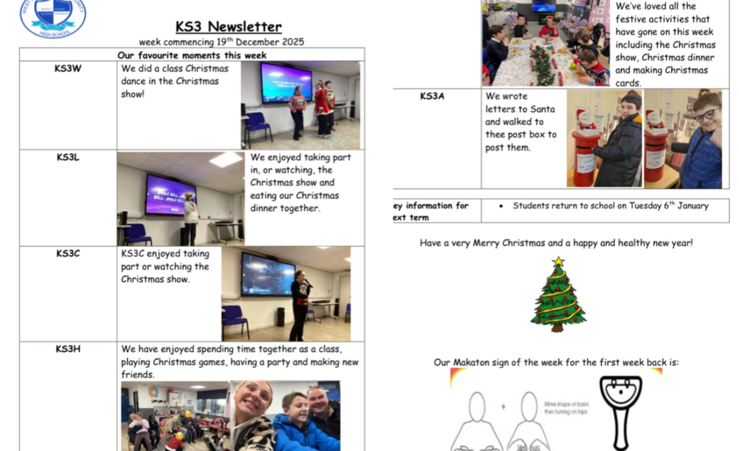Image of KS3 Newsletter 19.12.25