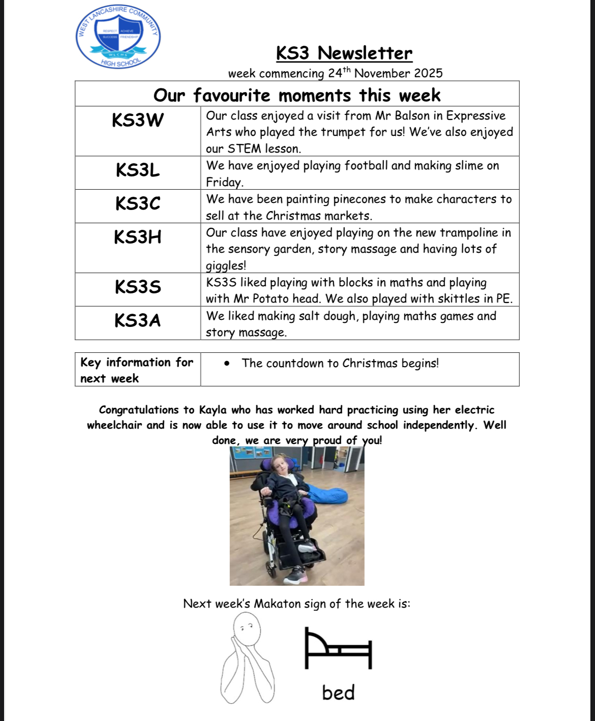 Image of KS3 Newsletter 28.11.25