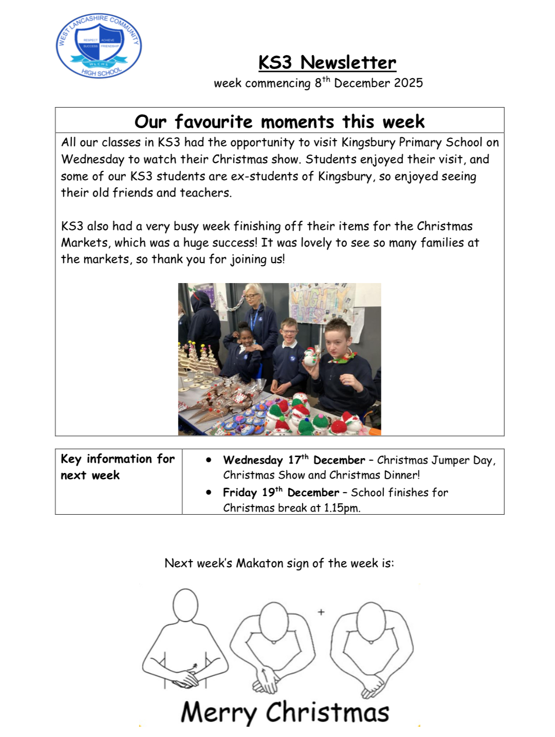 Image of KS3 Newsletter 12.12.25