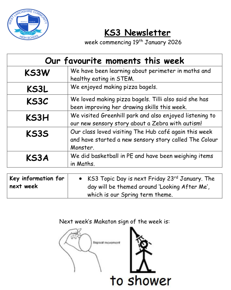 Image of KS3 Newsletter 16.01.26