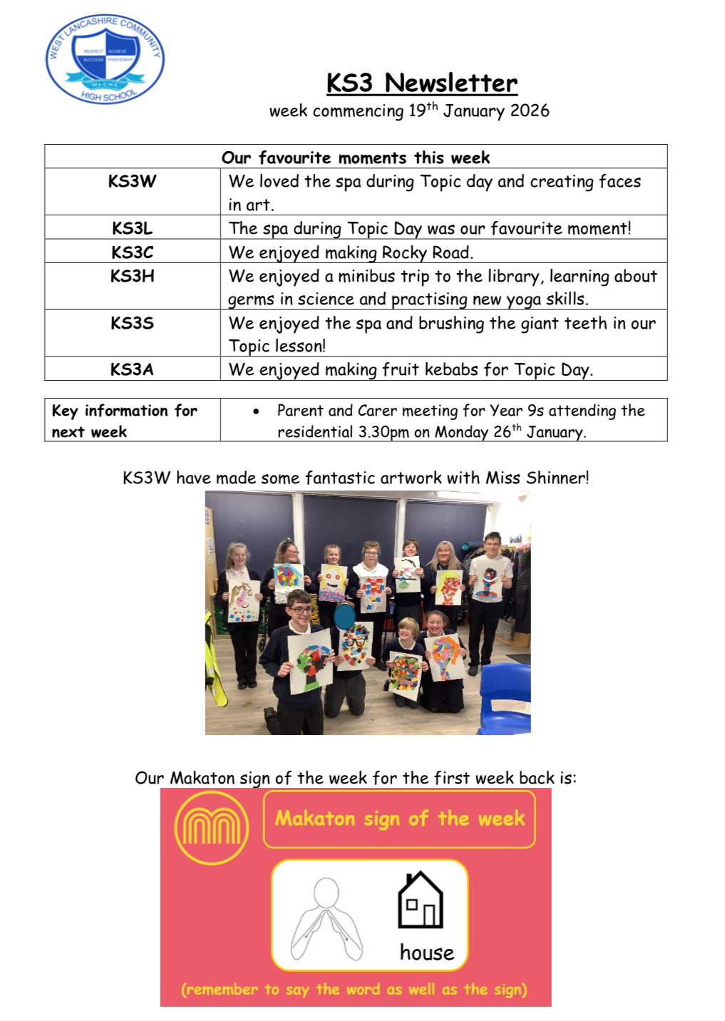 Image of KS3 Newsletter 23.01.2026