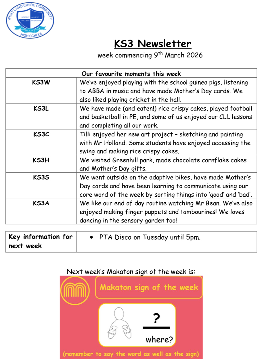 Image of KS3 Newsletter