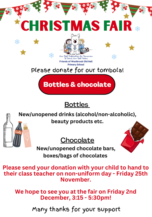 Non-uniform for Tombola Donations | Westbrook Old Hall Primary School