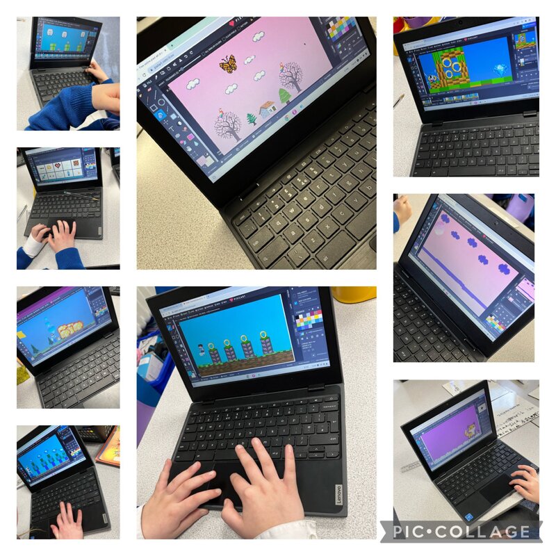 Image of Year 3 busy making their own computer games!