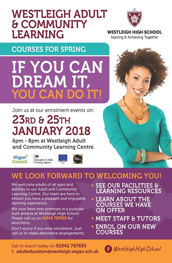 Adult Education Flyer - Jan'18 | The Westleigh School