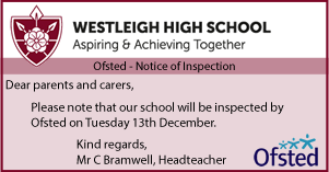 Image of Ofsted - Notice of Inspection - Tuesday 13 December