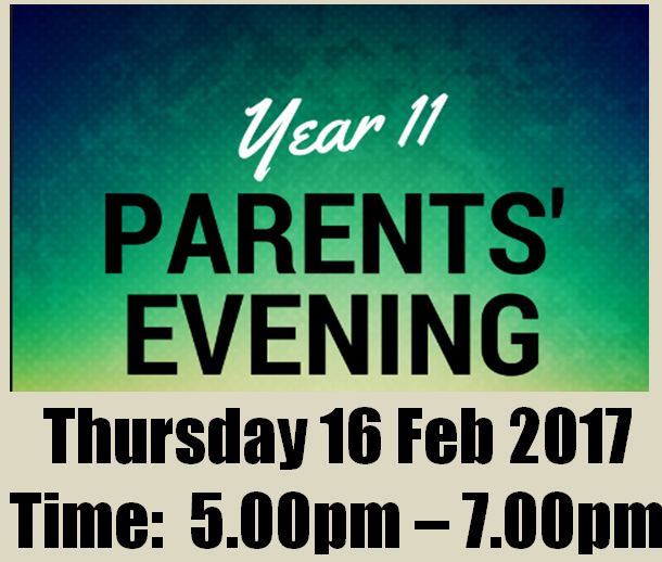 Image of Y11 Parents' Evening - Thursday 16 Feb 2017