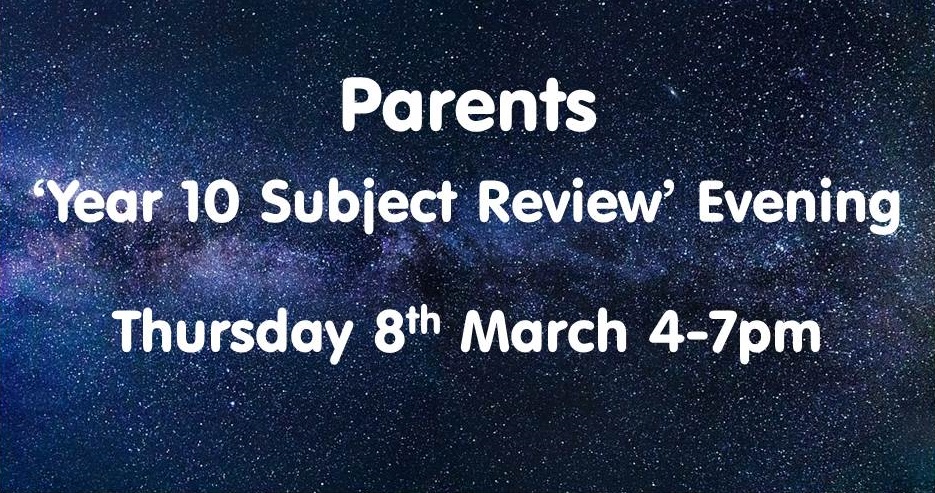 Image of Y10 Subject Review Evening