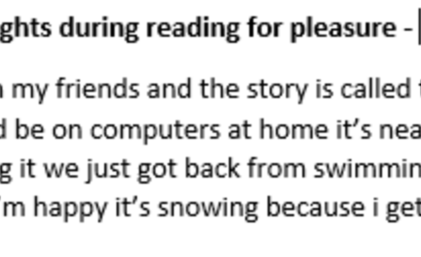 Image of Independent Writing Inspired by The Snowman