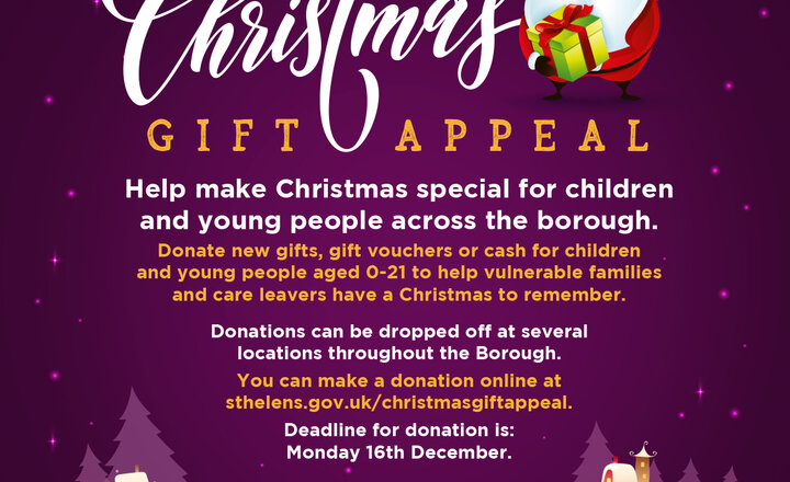 Image of St Helens Borough Council Christmas Gift Appeal 2024