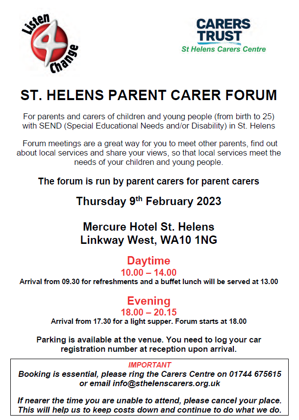 Image of Listen 4 Change Parent Carer Forum