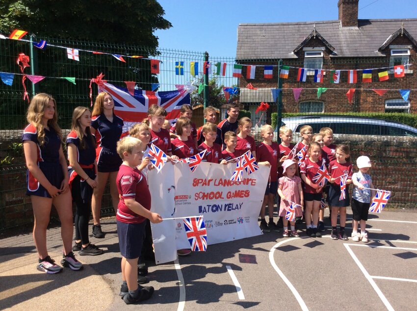 Image of Spar Lancashire Commonwealth Games School Baton Rely Visits Winmarleigh