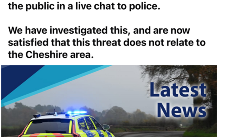Image of Message from Cheshire Police