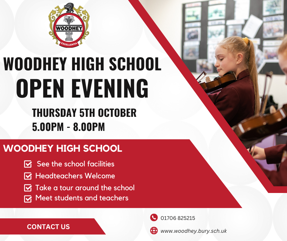 Image of Woodhey High School Open Evening - Thursday 5th October 2023