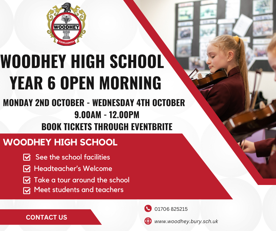 Image of Year 6 Open Mornings: Mon 2nd Oct - Wed 4th Oct (9am-12pm)