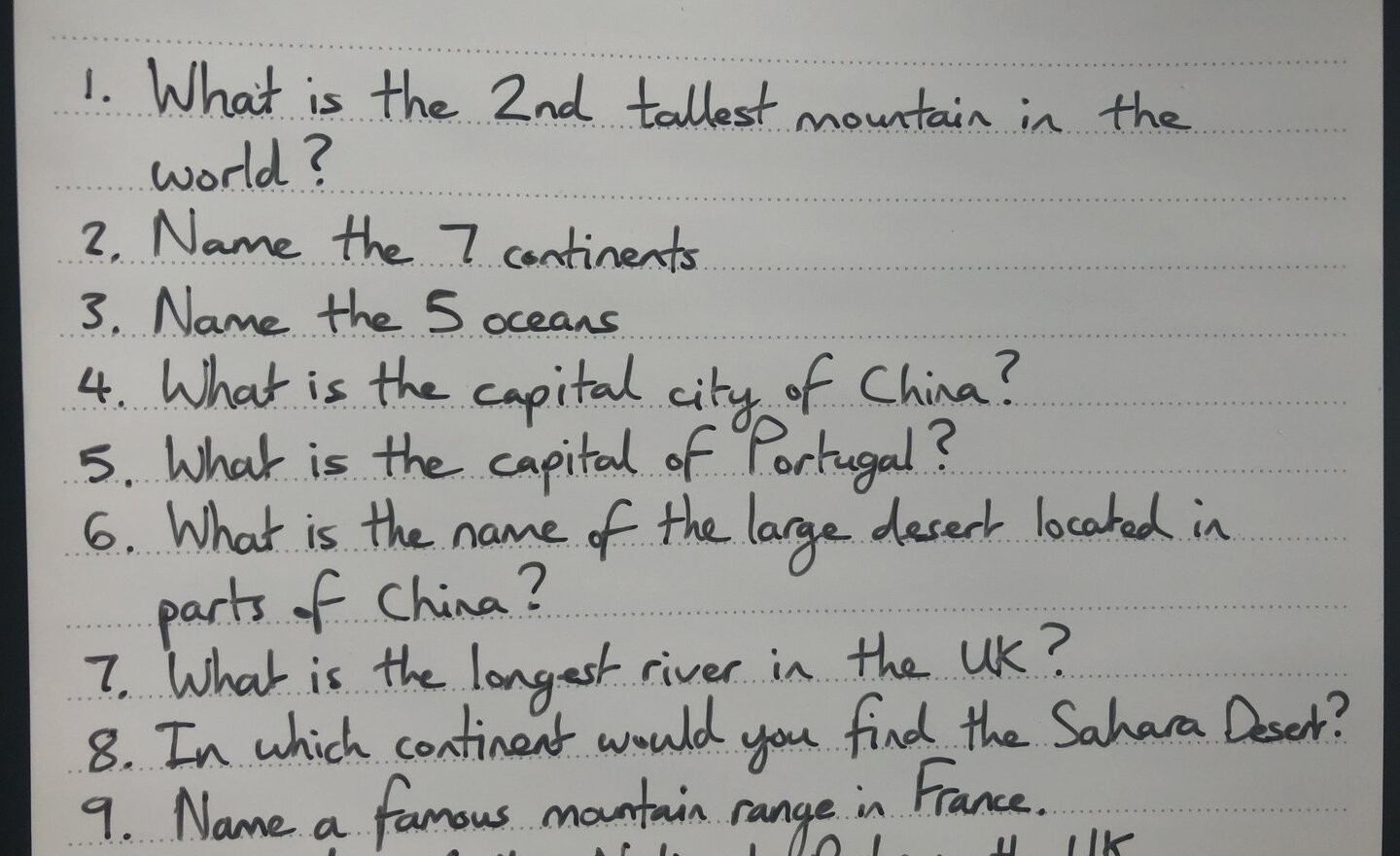 Image of Year 6 quiz - Geography round