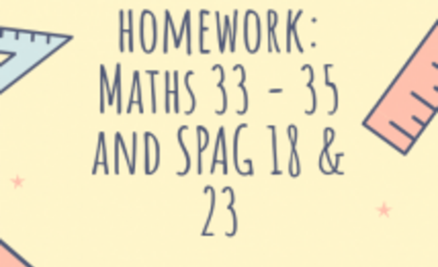 Image of This week’s homework…