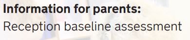 Image of Reception baseline assessment