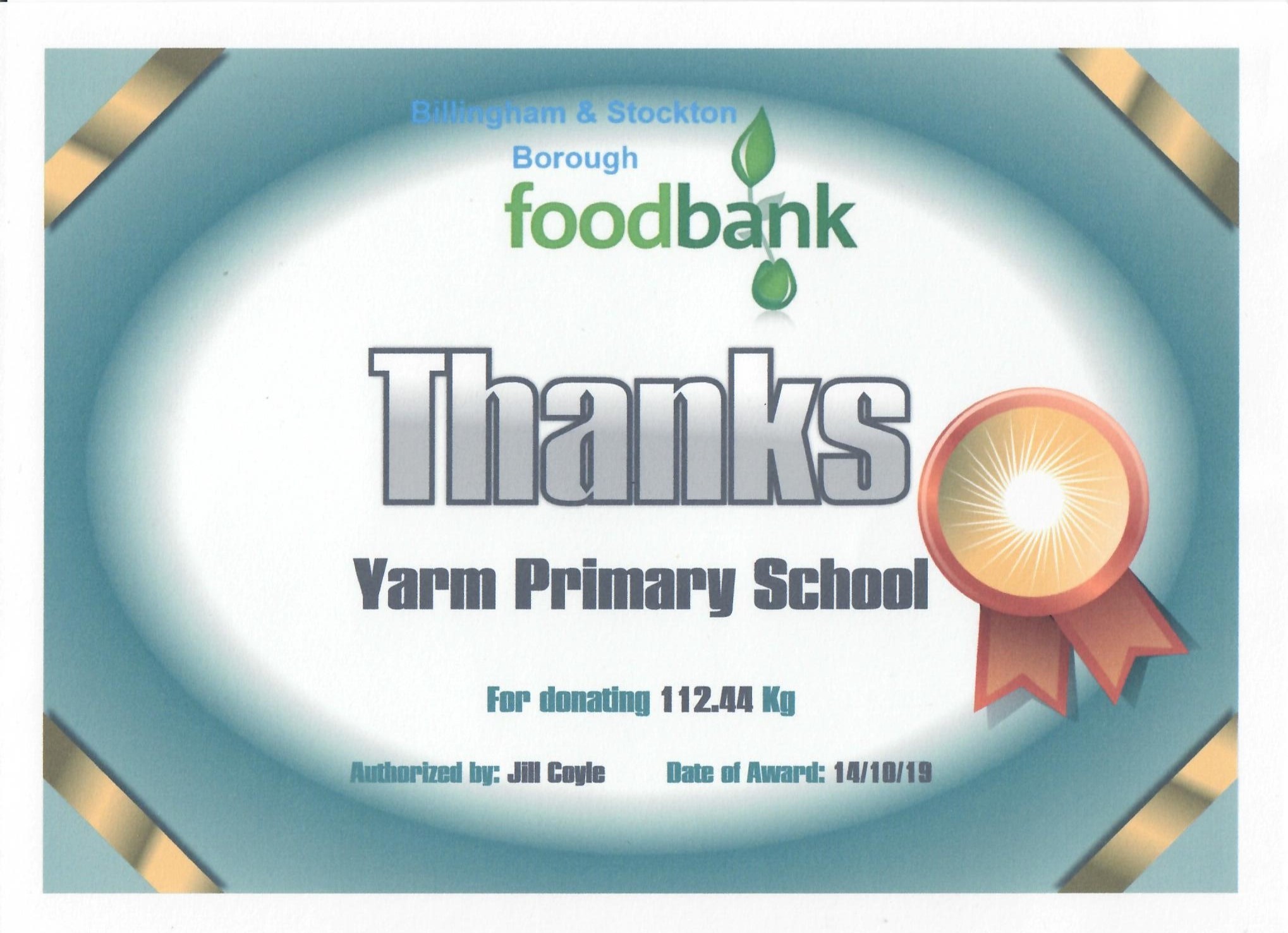 Image of Thank you from Stockton Food Bank